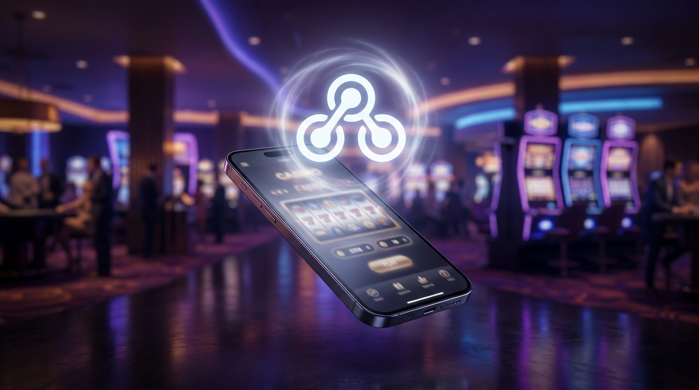 Smartfon z logo BLIK na tle luksusowego kasyna online